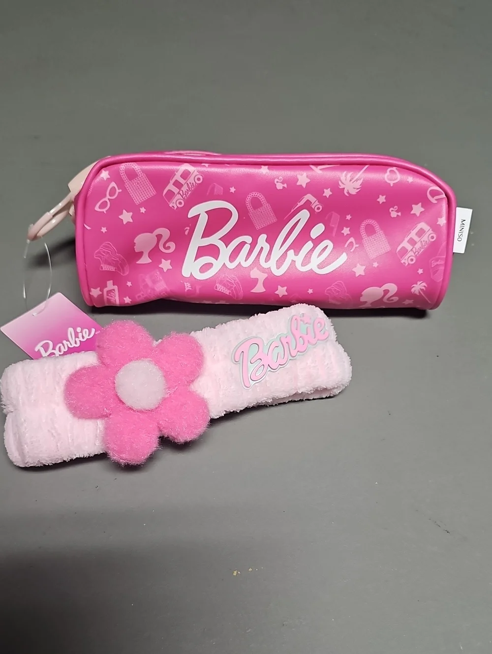 Barbie Collection Set Big Zipper Pouch Bag & Spa Headband NWT